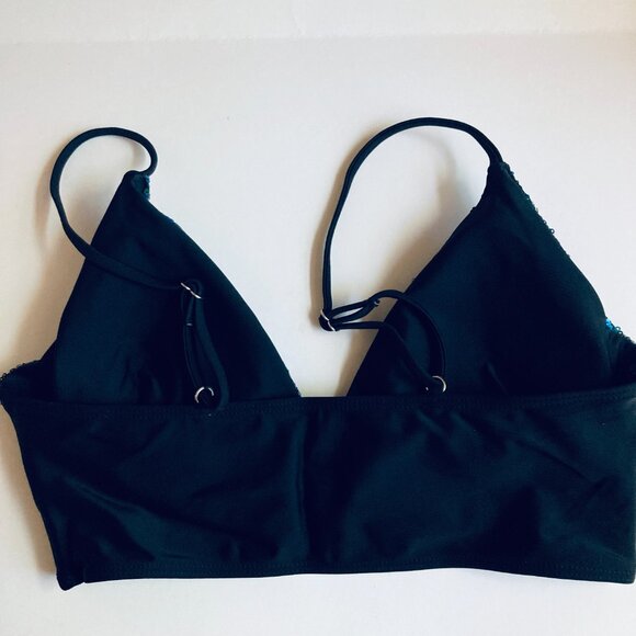 Blue Green Sequined Mermaid Bikini Top - Picture 4 of 6